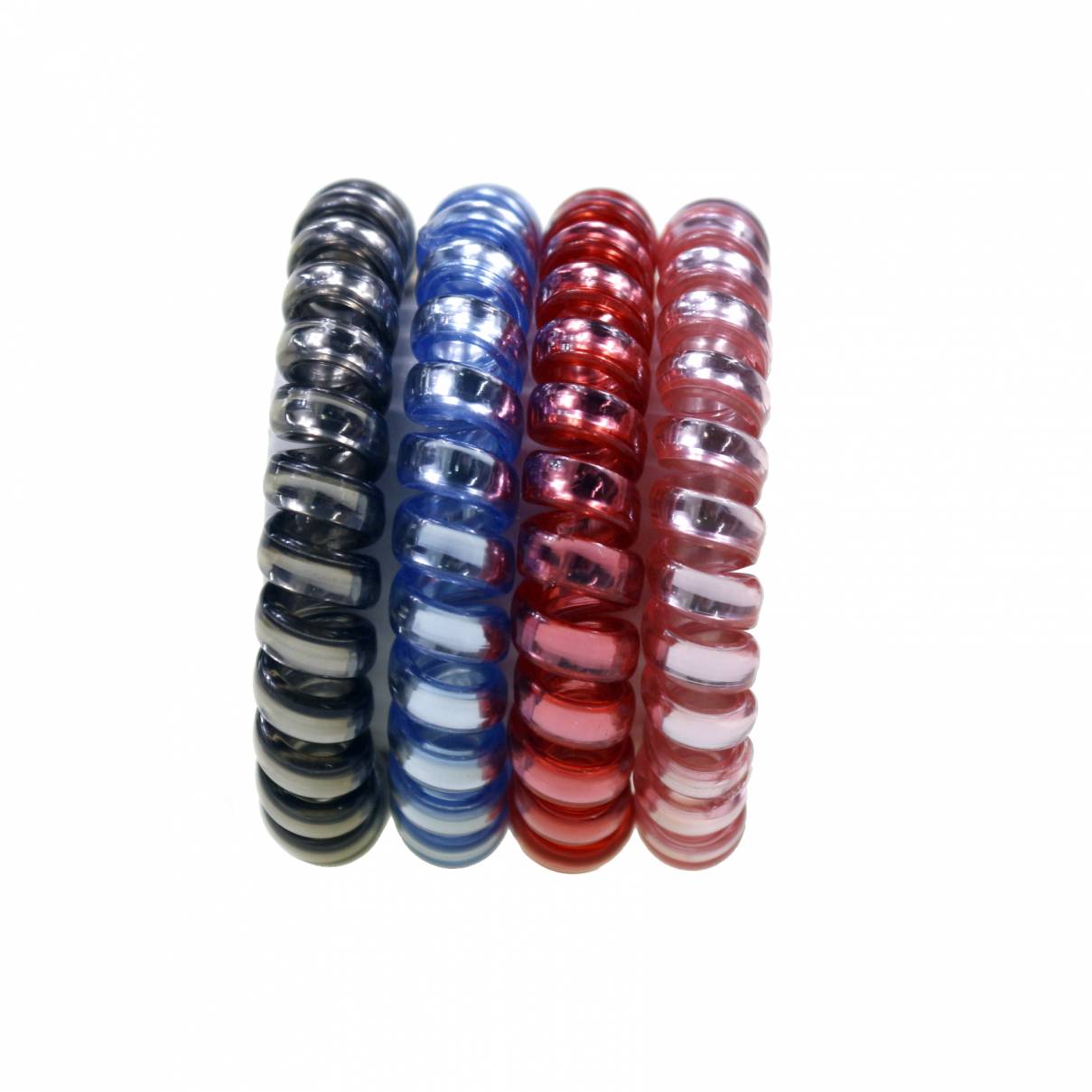 Hot Sale Telephone Wire Line Elastic Tiesspiral Hair Ties Coil Clear